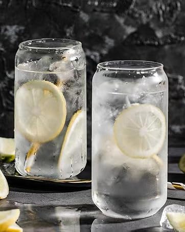 glass tumbler with straw and lid