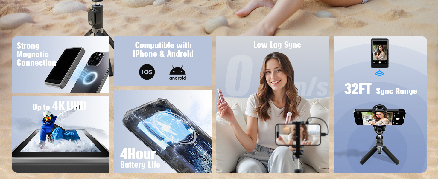 Magnetic Phone Vlog Selfie Monitor Screen