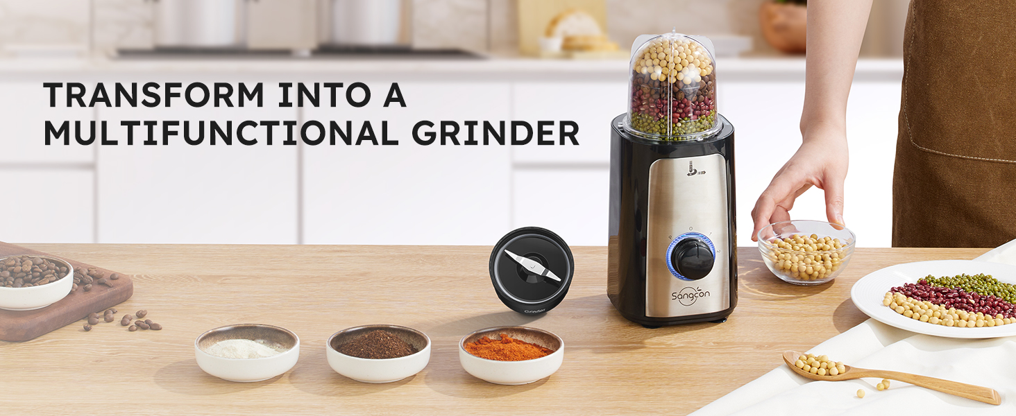 Sangcon 5-in-1 Blender and Food Processor Combo for Kitchen