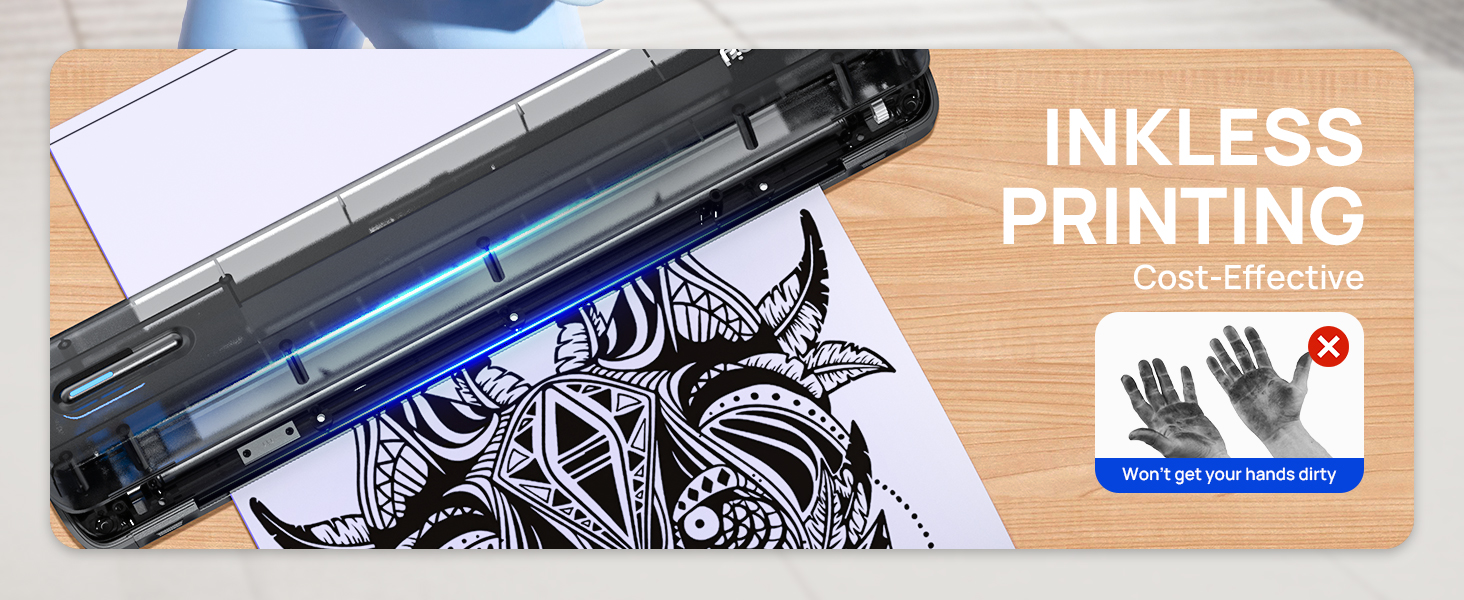 Printer Portable printer thermal printer inkless printer wireless printer