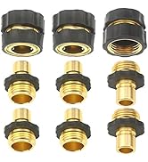Set of 9 Aluminum Garden Hose Quick Connector - Water Hoses Quik Connect Release
