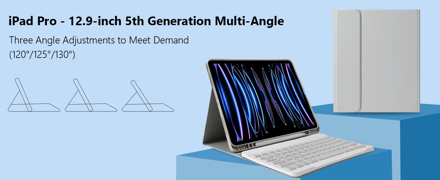  Keyboard Case for iPad Pro 12.9 inch (5th, 6th Generation) &amp; New Air 13 inch M2
