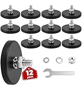E BAVITE 12PCS 1/4inch Rubber Coated Magnets, 30LBS Anti-Scratch Neodymium Large Magnet with M5 T...
