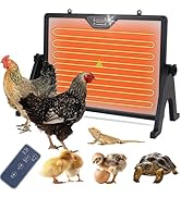 Chicken Coop Heater Radiant Chicken Heater for Inside Coop 180W with Remote Control Timing Functi...