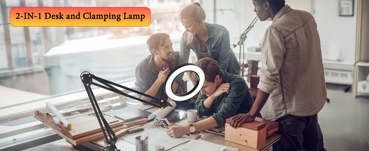 2-IN-1 Desk and Claming Lamp