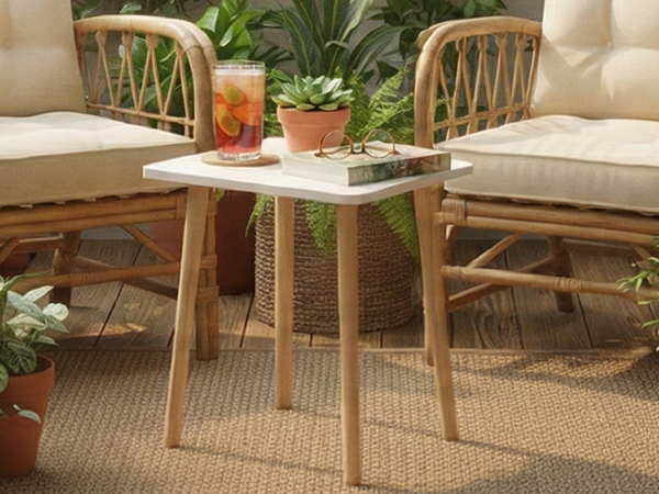 short side table;end table;white side table
