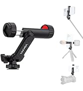 XIXAN Phone Tripod Mount Adapter with Cold Shoes and 1/4" Screw, 360° Rotates and 180° Tilts Adju...