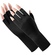 Women Cool-Ice-Silk Fingerless UV-Protection Driving-Gloves, Loose Thin Breathable Outdoor Sunblo...
