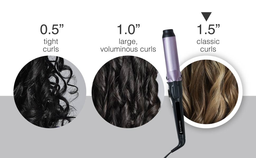 Find the curling iron right for you. 1.5 inch produces classic curls