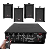 5 Core Audio System Combo 30W Amplifier 6.4” Wall Speakers 4 Piece 10W RMS Each Commercial Speake...