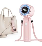 Fcsih Handheld Turbo Fan, 100-Speed Portable Mini Fan with 12800 RPM Strong Airflow, Foldable 4-i...