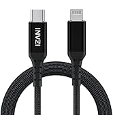 INVZI USB C to Lightning Cable with MFi Certified, 6.6ft Fast iPhone Charger Nylon Braided for iP...