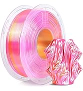 SUNLU Silk Dual Color Pla Filament, Silk PLA 3D Printer Filament 1.75mm, Shiny Silk Texture, Dime...
