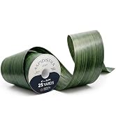 Royal Imports Green Aspidistra Leaf Floral Ribbon, Wide Faux Poly Satin Waterproof Ribbon 4" (#10...