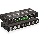 SkycropHD 4K@60Hz HDMI Switch Audio Extractor Converter, 5 in 1 Out HDMI Switcher with Optical &amp; ...