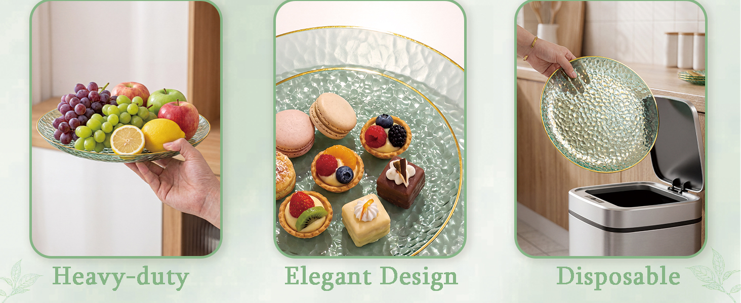green disposable plates