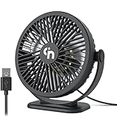 WiHoo USB Desk Fans Small Quiet Electric Plug in,3 Speeds Desktop Cooling Mini Fan with LED Night...