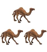 3 Pcs Realistic Camel Figurines - Educational Wildlife Stationary Adornment for Kids - Khaki Deco...