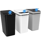3 Pack Automatic Small Bathroom Trash Can with Lid - 2.5 Gallon Touchless Garbage Can, Motion Sen...