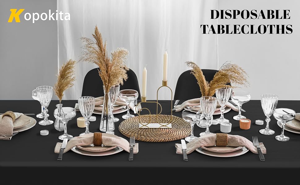 black tablecloth