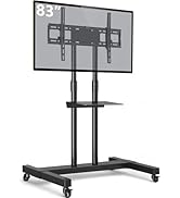 TAVR Furniture Mobile TV Stand Rolling TV Cart Floor Stand with Mount on Lockable Wheels Height A...
