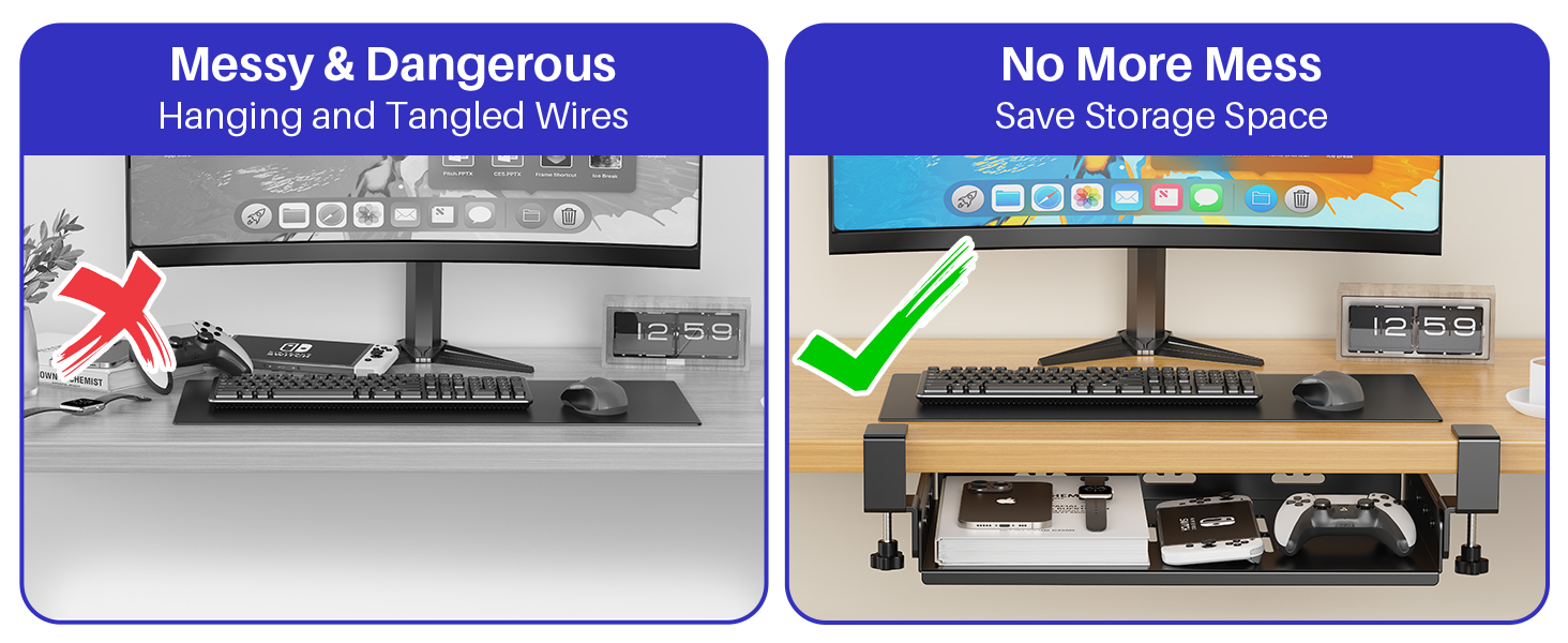 No Drill Under Desk Laptop Mount,