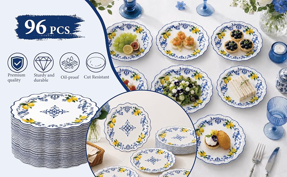 lemon yellow disposable plates