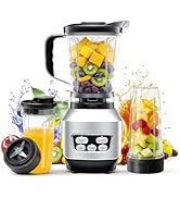 Simple Deluxe Smoothie Blender, 1200W Powerful Countertop Blenders for Kitchen, 60 oz Capacity Bl...
