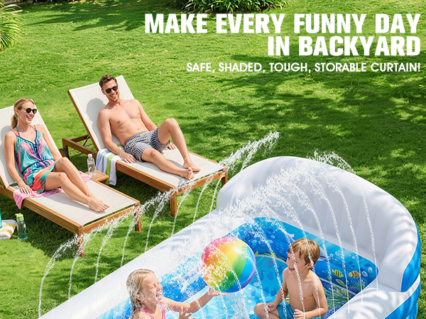 inflatable pool with sprinkler