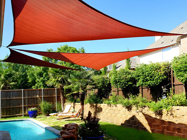 rust red color sail for Flower Garden