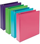 Samsill Plant Based Durable 2 Inch 3 Ring Binders, Made in The USA, Fashion Clear View Binders, U...