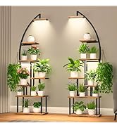 Plant Stand Indoor with Grow Lights: Large Plant Shelf for Multiple Plants, 2 Pack Plant Shelves ...