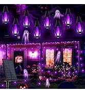 Solar Flame String Lights - 42ft 15 LED Lights Outdoor Solar String Lights for Garden Patio Hallo...