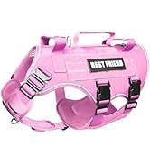 MOOGROU No Pull Tactical Dog Harness for Large Dogs with Metal Buckles,Breathable Air Mesh Servic...