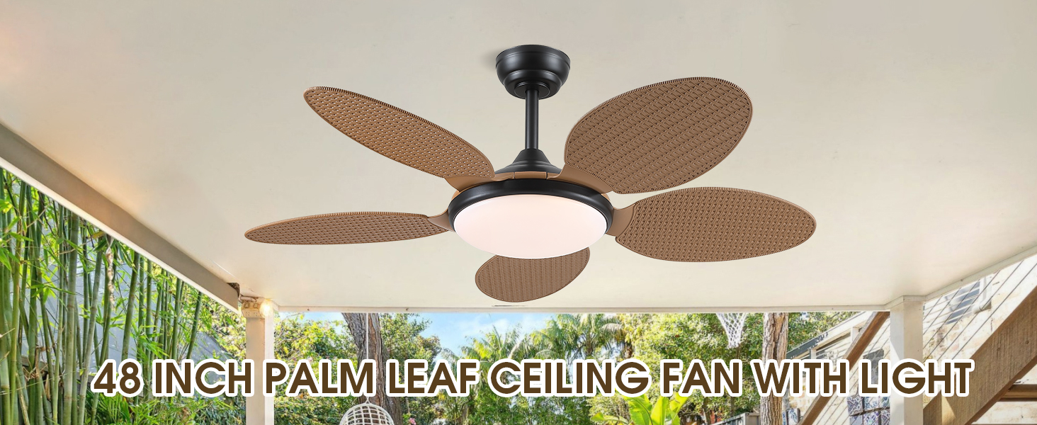 palm ceiling fan with lights