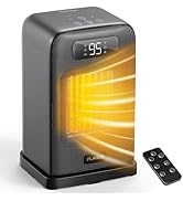 FLANUR Space Heaters for Indoor Use, 1500W Small Desk Heater with Remote, Thermostat, 4 Modes, 12...