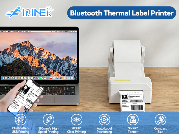 Bluetooth Thermal Shipping Label Printer