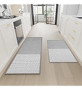 Hargiis Kitchen Mat 2PCS, Rubber Non-Skid Kitchen Rugs Washable, Absorbent Runner Mat for Floor, ...