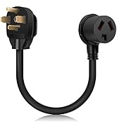 WELLUCK 1.5FT 3 Prong to 4 Prong Dryer Adapter, 3 to 4 Prong Dryer Plug Adapter, 4 Prone Dryer Ou...