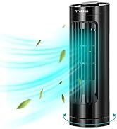 VIVOSUN 13'' Tower Fan, Bladeless Desk Fan with 3 Speeds and 70° Oscillation, Portable and Compac...