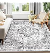 Pauwer Boho Area Rug 5x7 Washable Rugs for Living Room Vintage Non Slip Area Rug Ultra Soft Throw...