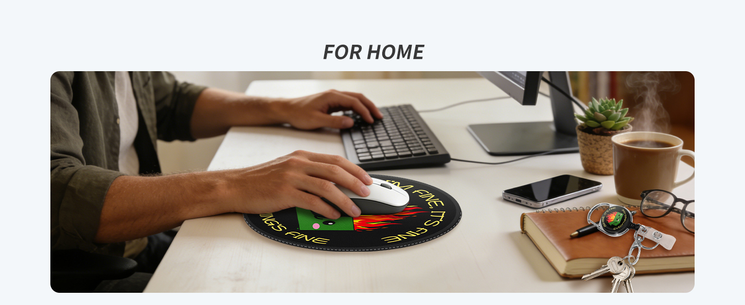 Funny Round Mouse Pad, Small Mousepad for Laptop Gaming