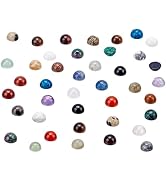 PH PandaHall 40pcs 4mm Natural Gemstone Cabochons, 20 Styles Half Round Flatback Cabochons Stone ...