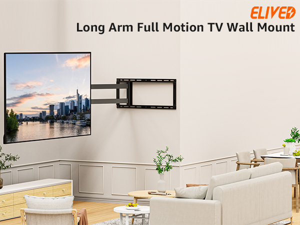 Long Arm TV Mount Full Motion Wall Mount TV Bracket with 40.4 inch Extension