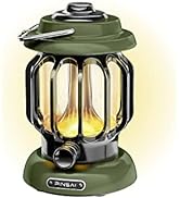 PINSAI LED Camping Lantern,Rechargeable Retro Metal Camp Light,Battery Powered Hanging Vintage La...