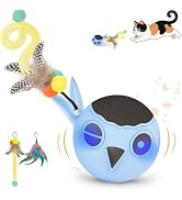 KiwiLove Cat Toys, Interactive Cat Toys for Indoor Cats, USB Rechargeable Electronic Smart Exerci...