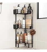 Orimade Rustproof 3 Tier Floor Standing Corner Shower Caddy Organizer with Toothbrush Holder, Lar...