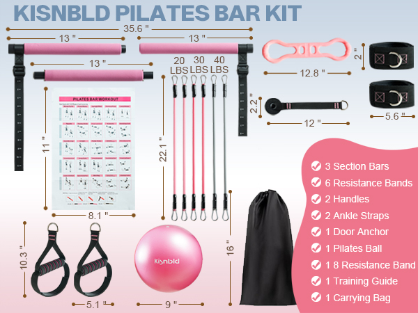 Pilates Bar Kit with Resistance Bands