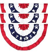 4th of July Decorations Pleated Fan Flags, American USA Bunting Flags, Fourth Of July Yard Decora...