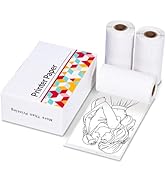Ponek Thermal Pocket Printer Paper, White Self-Adhesive Paper Compatible with T02 Bluetooth Mini ...